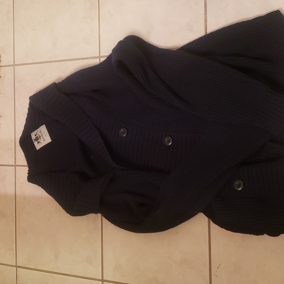 Express Men's XL Men's Navy blue Button up Sweater - Picture 2 of 4